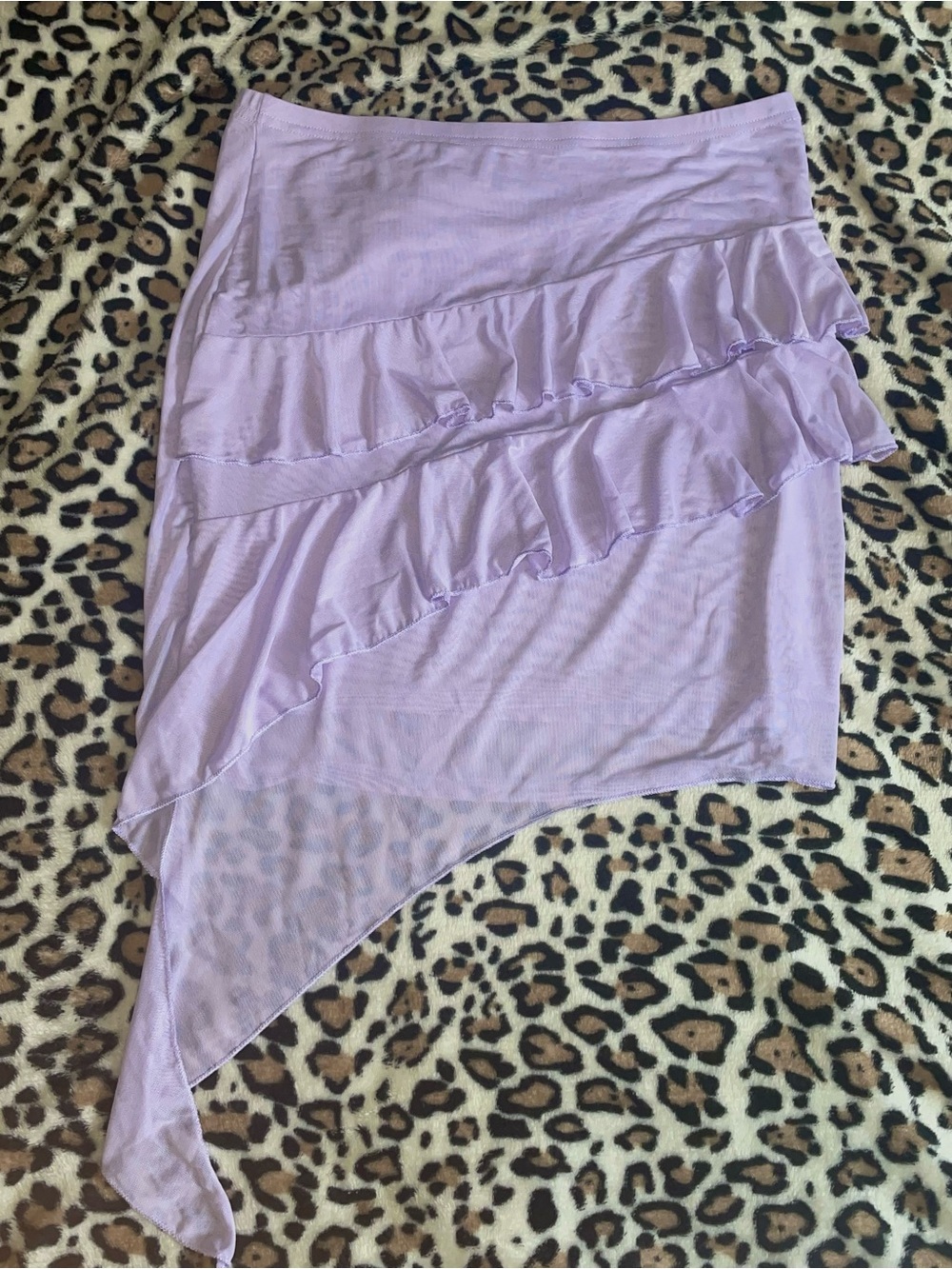 ♡ Lilac Ruffle Asymmetric Swimsuit Cover-up Skirt